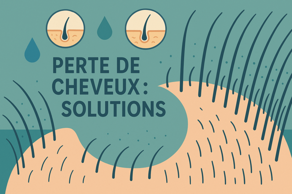 Illustration solutions contre la perte de cheveux et densification du cuir chevelu